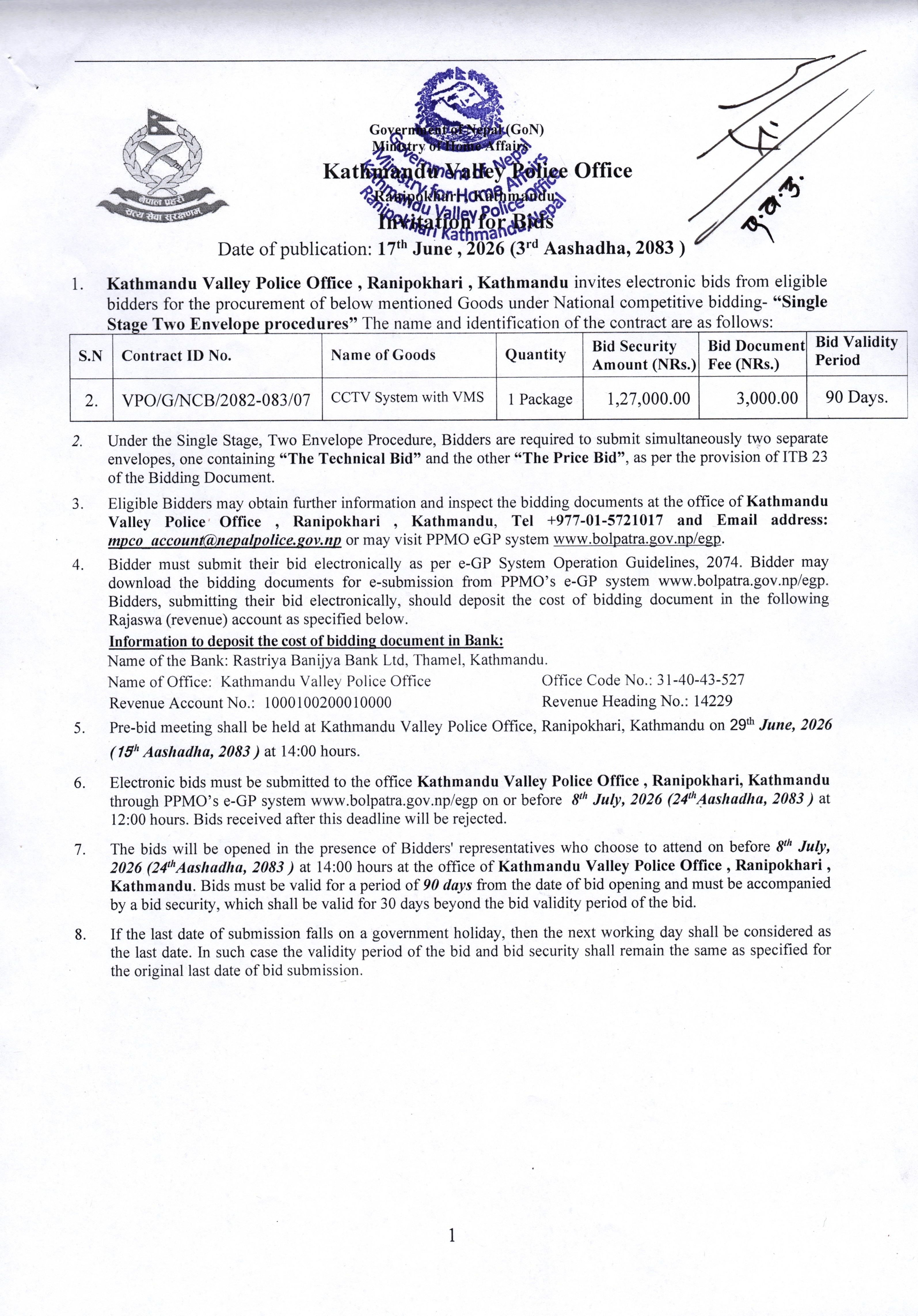 Tender Notice