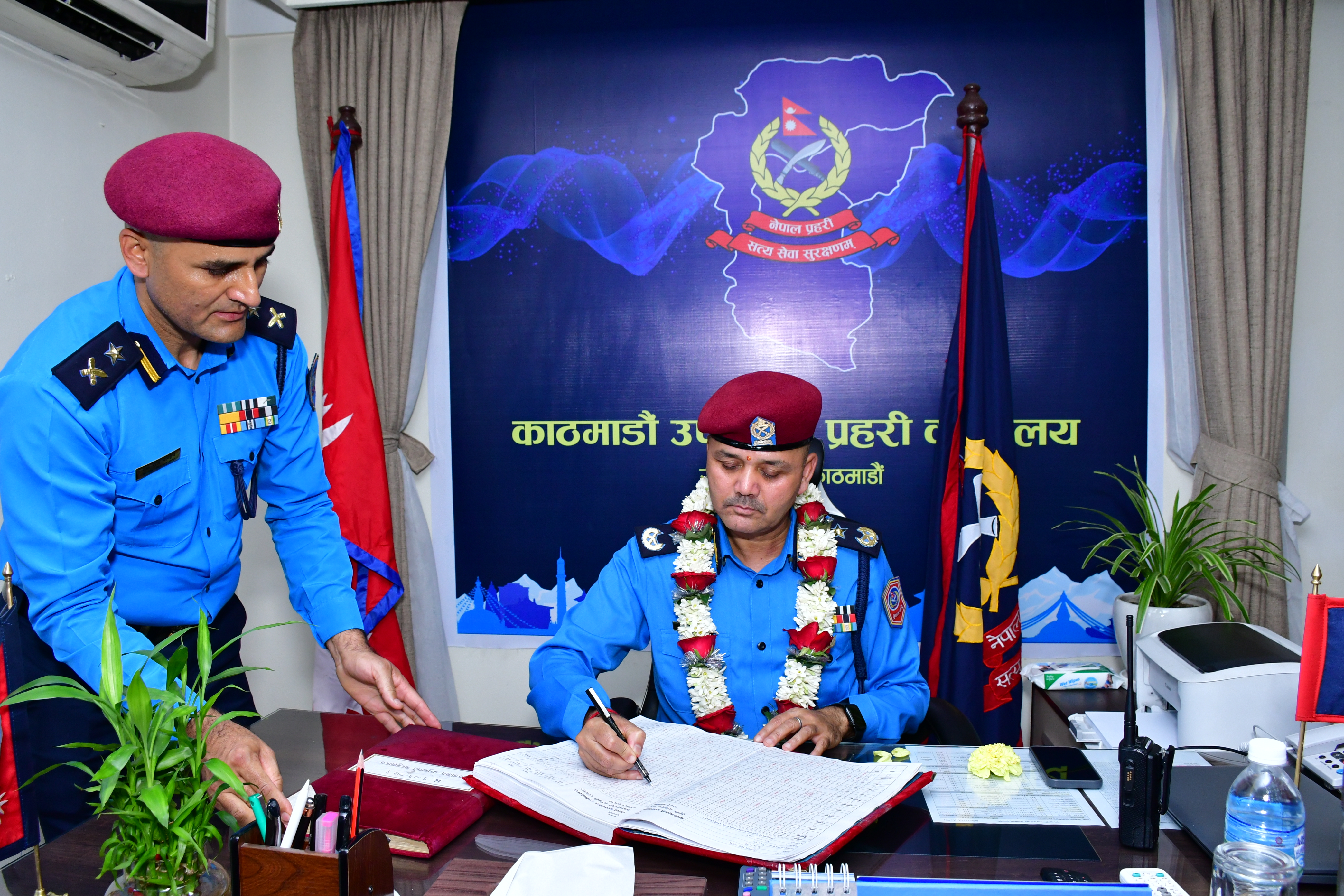 काठमाडौं उपत्यका प्रहरी कार्यालयमा पदभार ग्रहण गर्नुहुँदै प्र.अ.म.नि. सुशील सिंह राठौरज्यू  । मिति २०८३-३-१९ गते